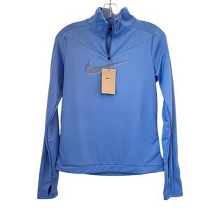 Nike Running Pullover NEW Dri-FIT Swoosh 1/4 Zip Top Blue Women's XS FB4687-450‎